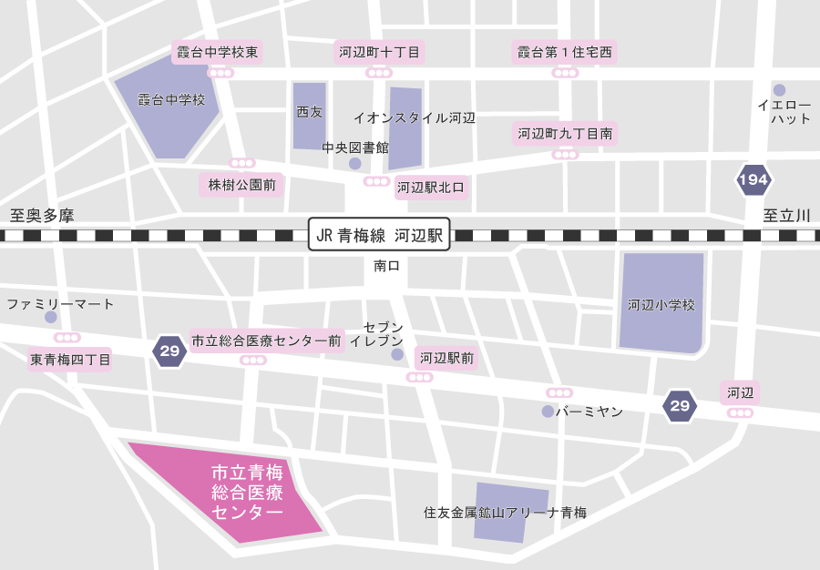 市立青梅総合医療センターの地図